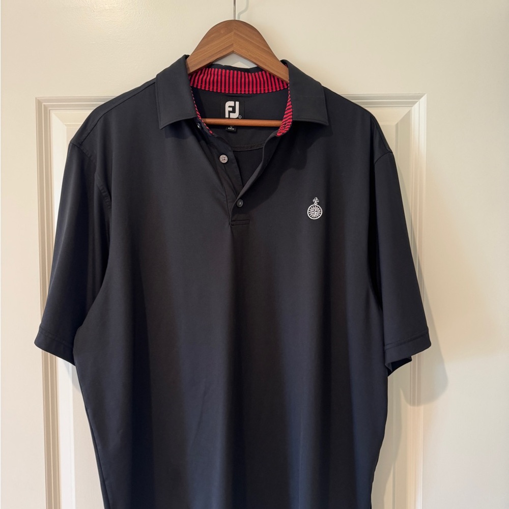 FootJoy Black Polo with Red-Trim Collar